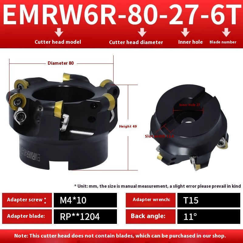 2078-CNC EMR round nose milling cutter head 50R5 plane finishing milling machine cutter head machining center 80/160/63R6 flying cutter head Shandong Denso Pricision Tools Co.,Ltd.